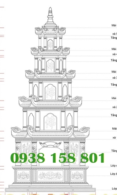 Mẫu thiết kế mộ tháp để tro cốt